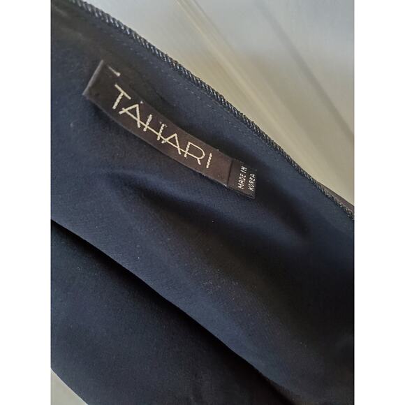 Tahari Dress Maxi Plunging Neckline Thigh Slit Cocktail Party Wedding Formal - Picture 7 of 8